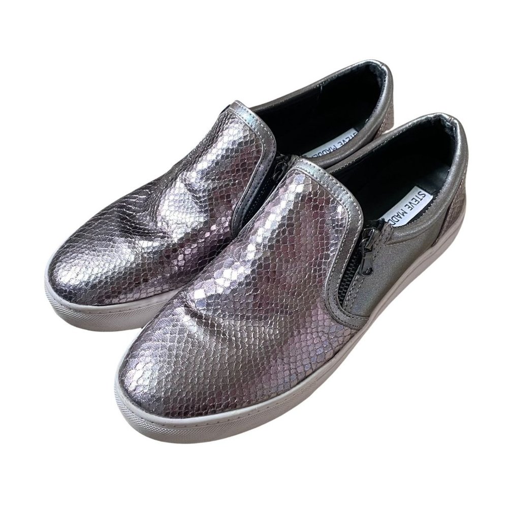 Steve Madden Iridescent Silver Slip-On Sneakers